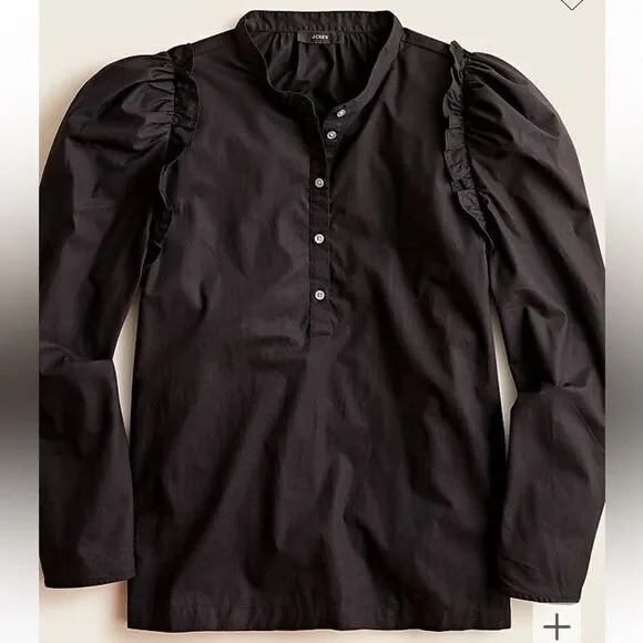 J. Crew puff sleeve cotton poplin top. Size XS. - Picture 1 of 14